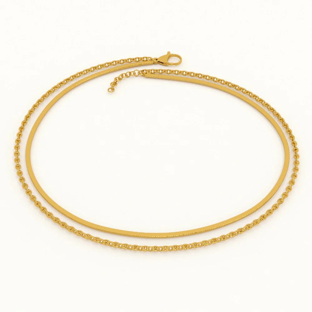 Two Layered Solid Anklet
